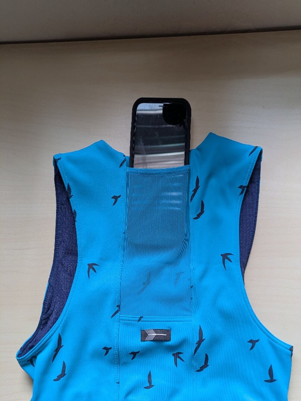 Oiselle Pockito Power 2.0 Zip Front Sports Bra Blue NWOT Women's Size 6 - Picture 2 of 9